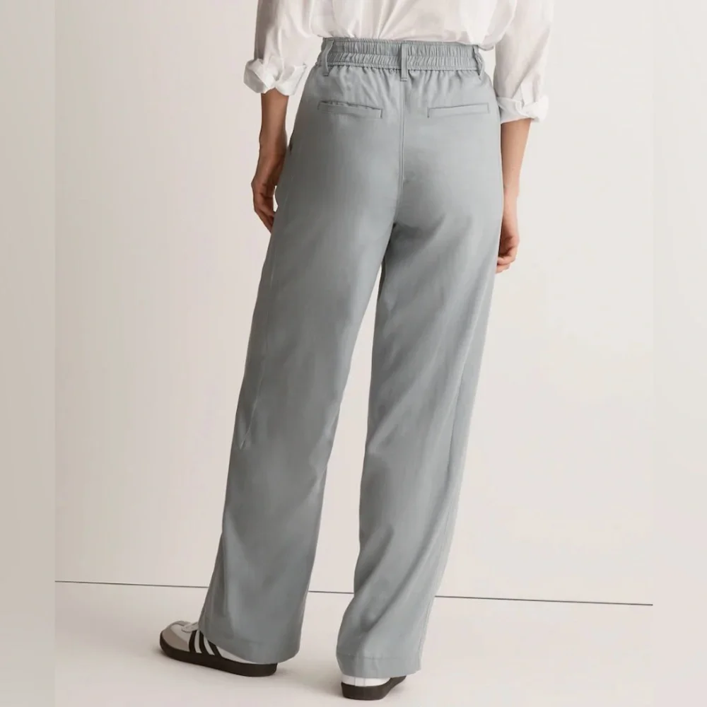 🆕Madewell Women’s The Neale Straight-Leg Pant in Drapeweave Overcast(Blue)Size 2 - Picture 2 of 16